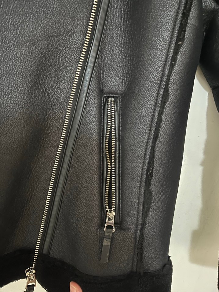 Stradivarius İçi suni kürklü biker ceket - Görsel 4