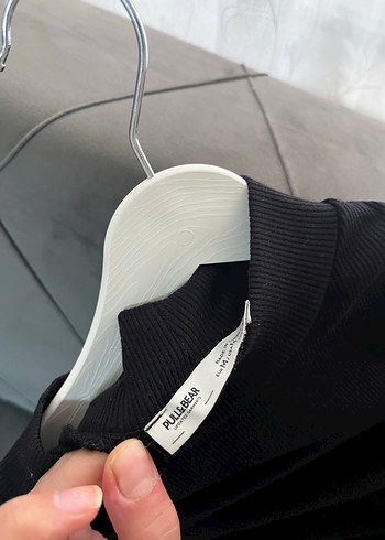 Siyah Uzun Kollu Yüksek Yaka Elbise - Görsel 4