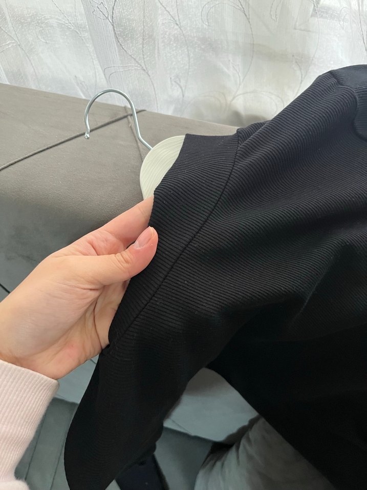 Siyah Uzun Kollu Yüksek Yaka Elbise - Görsel 5