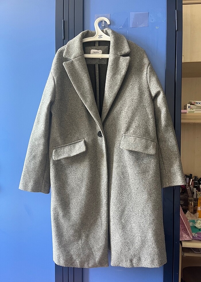 Bershka Gri Kaban - Görsel 3