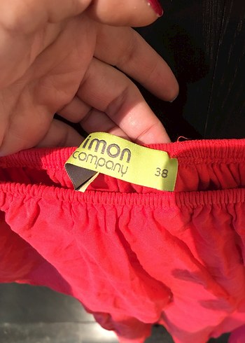Limon Company Orange Fırfırlı Midi Keten Elbise