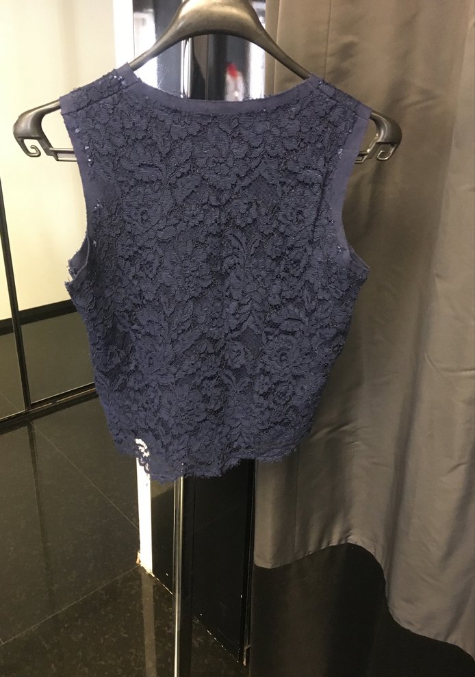 Dantel İşlemeli Kısa Kollu Gri Bluz - Görsel 4