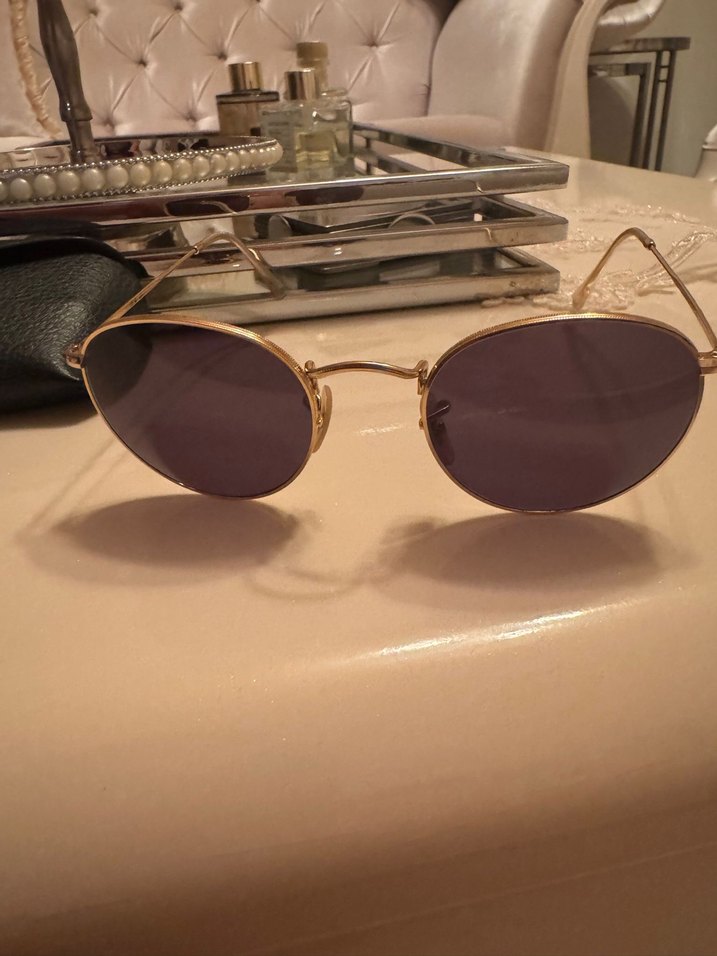 Kadın Parlak Altın Retro Gözlük - Görsel 3