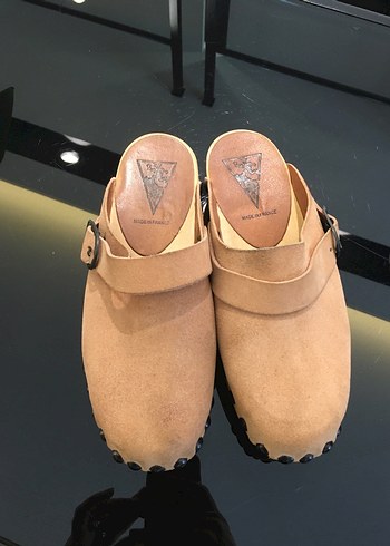 Bej Süet Tokalı Kadın Klasik Topuklu Terlik - Görsel 3