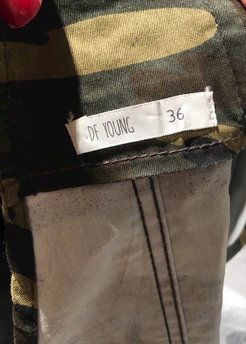 Kamuflaj Desenli Kısa Kadın Salopet - Görsel 3