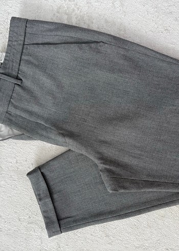 Gri Regular Fit Keten Erkek Pantolon