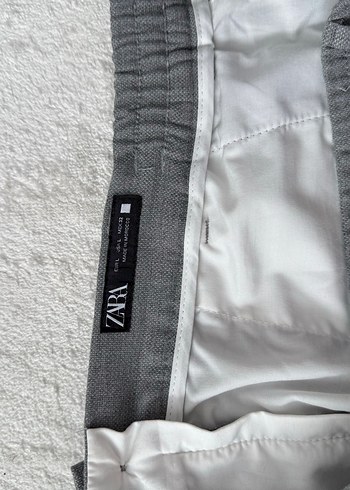 32 Beden Gri Regular Fit Keten Erkek Pantolon