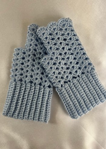 Bebe mavi Dantel Detaylı Bohem Örgü Eldiven - Görsel 2