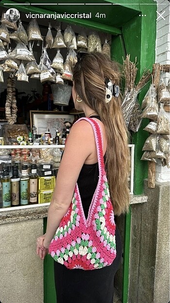  Beden çeşitli Renk Üçgen örgü çanta