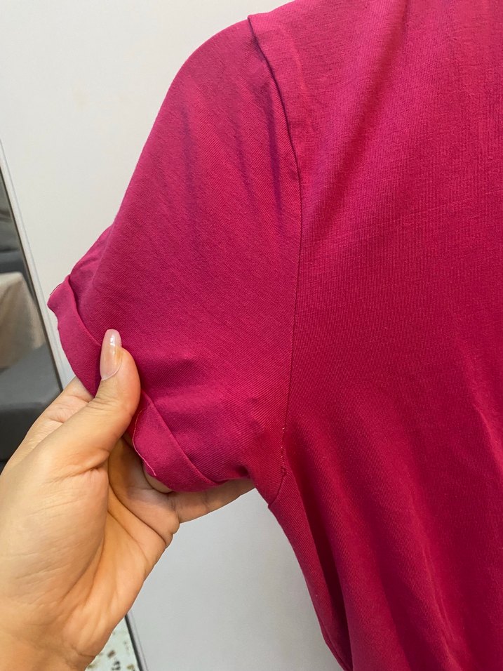 Pembe sıfır yaka elbise Benetton marka - Görsel 3