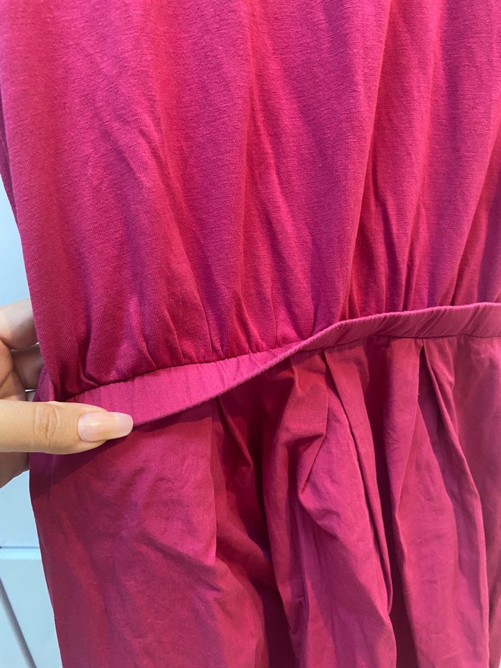 Pembe sıfır yaka elbise Benetton marka - Görsel 5