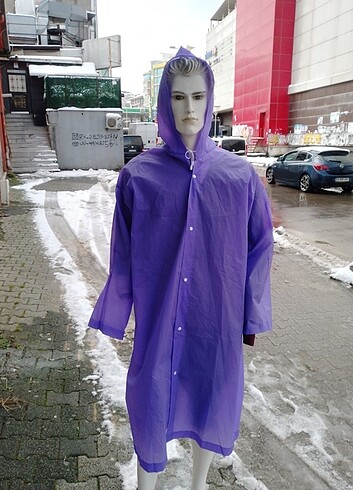 Unisex yağmurluk standart beden renkleri mevcut