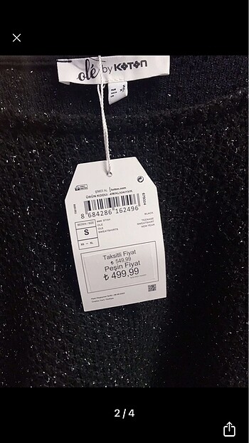 Koton koton simli siyah crop