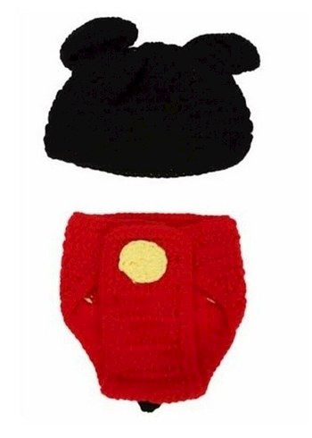 NAKIŞLI ÖRGÜ MİCKEY FARE MODELİ BEBEK TAKIMI - Görsel 3