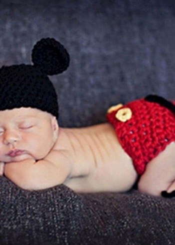 NAKIŞLI ÖRGÜ MİCKEY FARE MODELİ BEBEK TAKIMI - Görsel 2