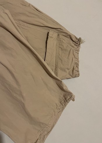 Pull and Bear Bej Keten Salaş Kadın Pantolon pull&bear paraşüt yk2