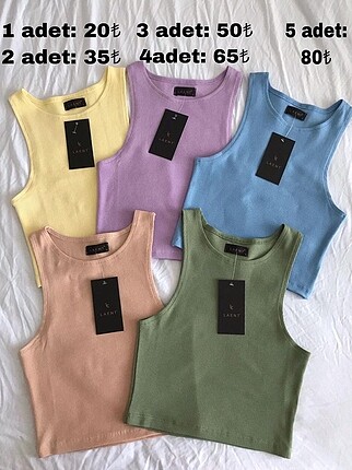 Crop 2 lila-M / 1 yeşil L/ 1 mavi L