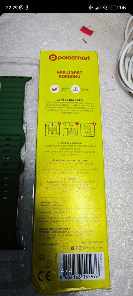 Polosmart Yeşil Akıllı Saat Kordonu 45/49mm - Görsel 4