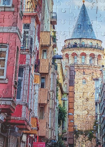 Renkli Şehir Manzaralı Puzzle