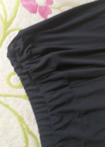 Drapeli Siyah Midi Kadın Kumaş Pantolon - Görsel 2