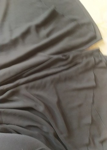 Kadın Siyah Salaş Midi Kumaş Pantolon - Görsel 5