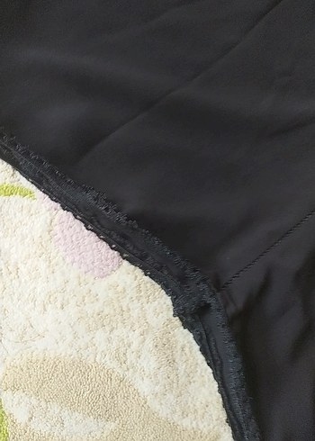 Kadın Siyah Salaş Midi Kumaş Pantolon - Görsel 2