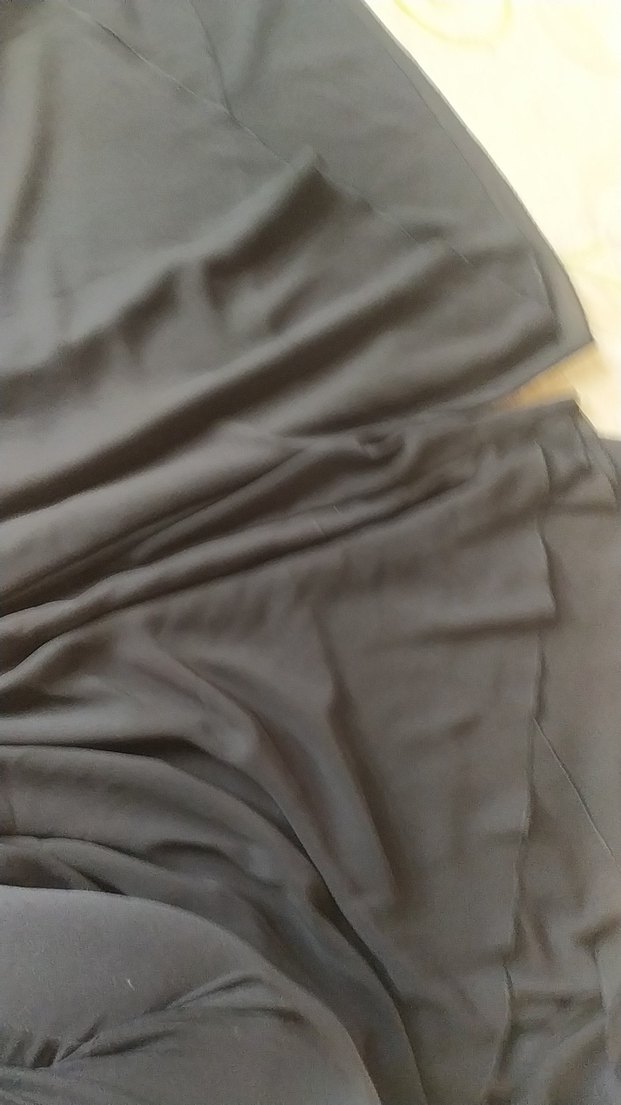 Kadın Siyah Salaş Midi Kumaş Pantolon - Görsel 5