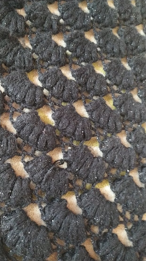 Dantel Detaylı Siyah Örgü Kadın Şal - Görsel 3