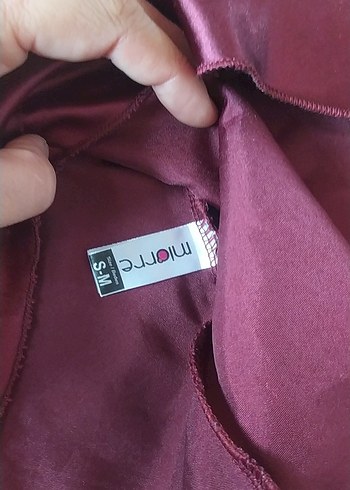 Bordo Dantel Detaylı Saten Gecelik - Görsel 6