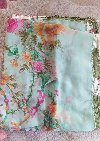 Fırfırlı Çok Renkli Bohem Kadın Fuları - Görsel 2