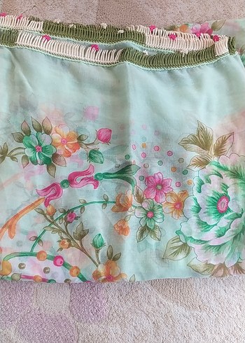 Fırfırlı Çok Renkli Bohem Kadın Fuları - Görsel 3