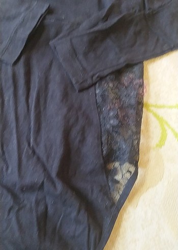 Siyah Midi Uzun Kollu Dantel Detaylı Body - Görsel 4