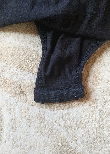 Siyah Midi Kadın Atletik Goth Bodysuit - Görsel 3