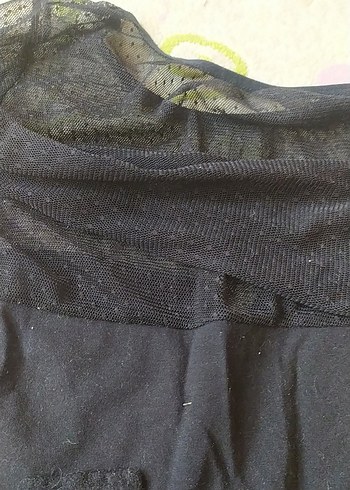 Siyah Midi Kadın Atletik Goth Bodysuit - Görsel 4