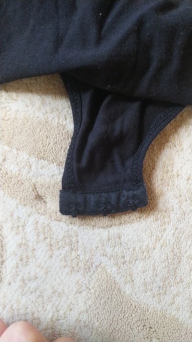 Siyah Midi Kadın Atletik Goth Bodysuit - Görsel 3