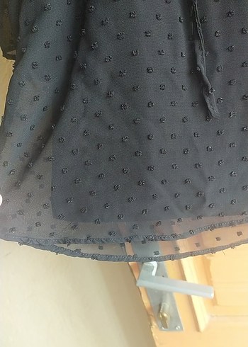 Düğmeli Siyah V Yaka Uzun Kollu Bluz - Görsel 5