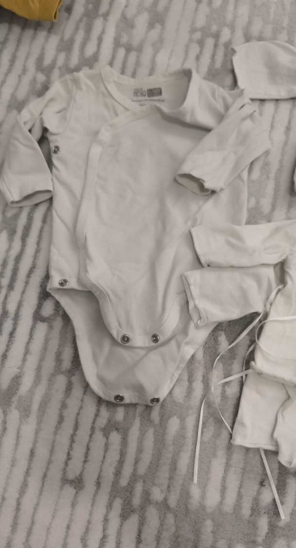 Uzun Kollu kruvaza bebek bady yeni doğan içlik - Görsel 3