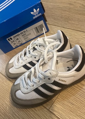 Adidas Samba Orjinal Beyaz Siyah Çizgili Çocuk Spor Ayakkabı - Görsel 5