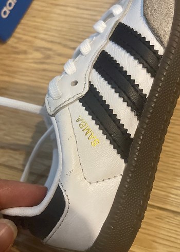 Adidas Samba Orjinal Beyaz Siyah Çizgili Çocuk Spor Ayakkabı - Görsel 2