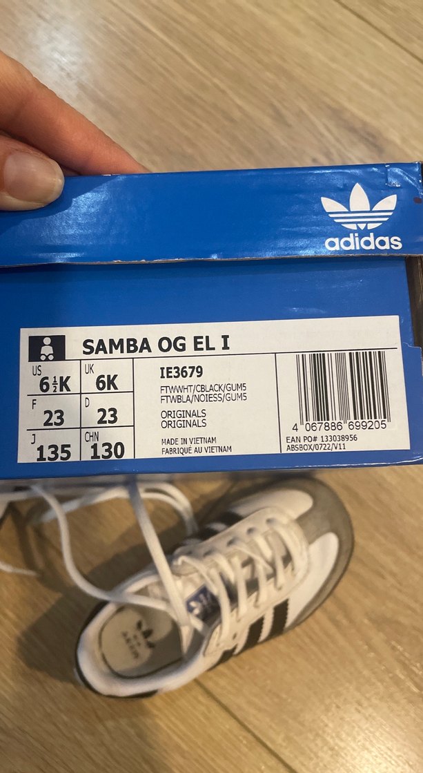 Adidas Samba Orjinal Beyaz Siyah Çizgili Çocuk Spor Ayakkabı - Görsel 4