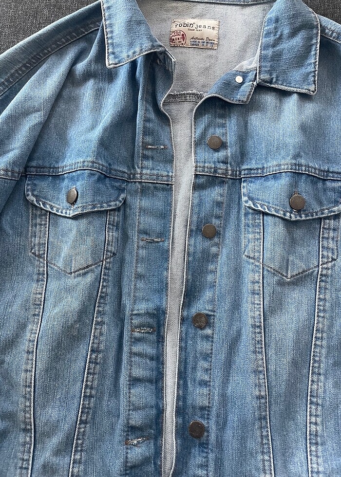 Örgü kollu kot ceket - Görsel 2