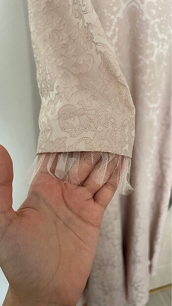 Abiye Pudra rengi düğün elbisesi