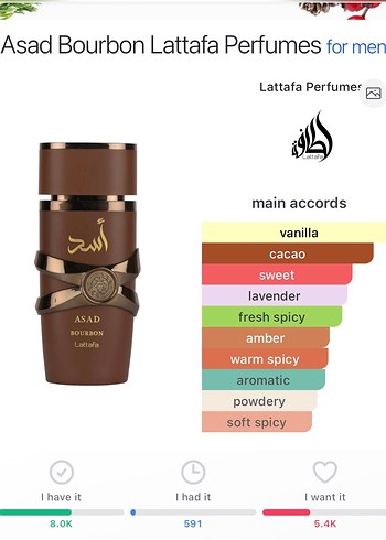 Lattafa Asad Bourbon 5ML - Görsel 2