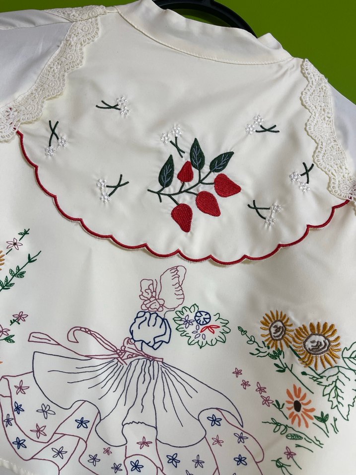 Nakışlı Bohem Kadın Beyaz Gömlek - Görsel 3