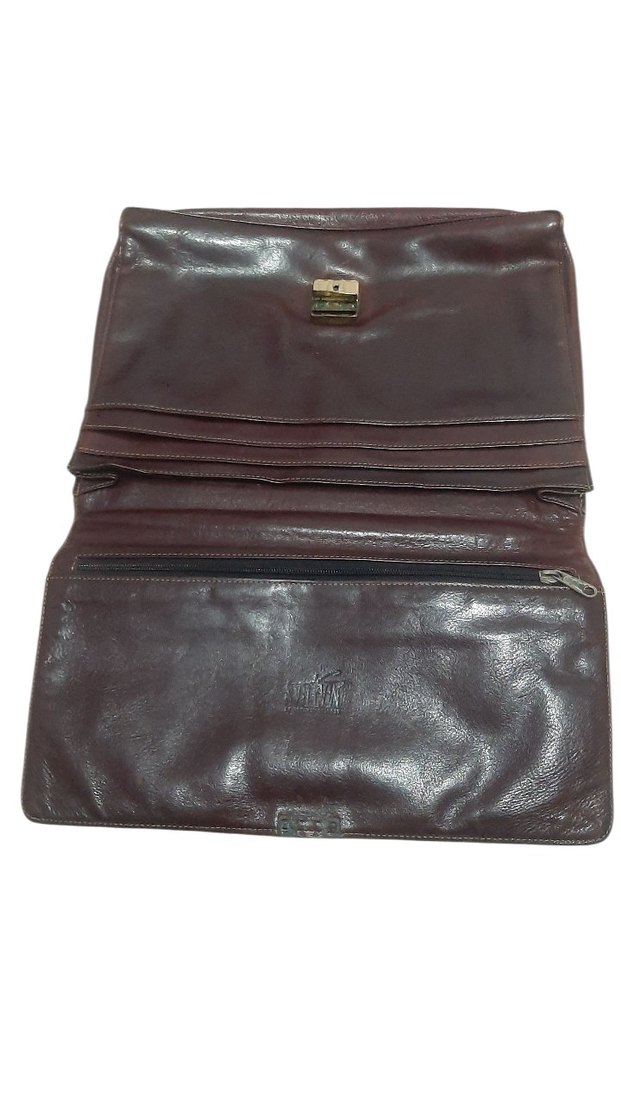 Çanta - Deri Çanta - Evrak Çantası - El Çantası - Antika-Vintage - Görsel 3