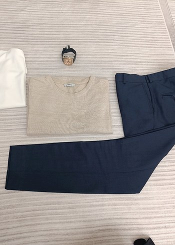 LC Waikiki Minimalist Erkek Kombin Bej Triko Kazak