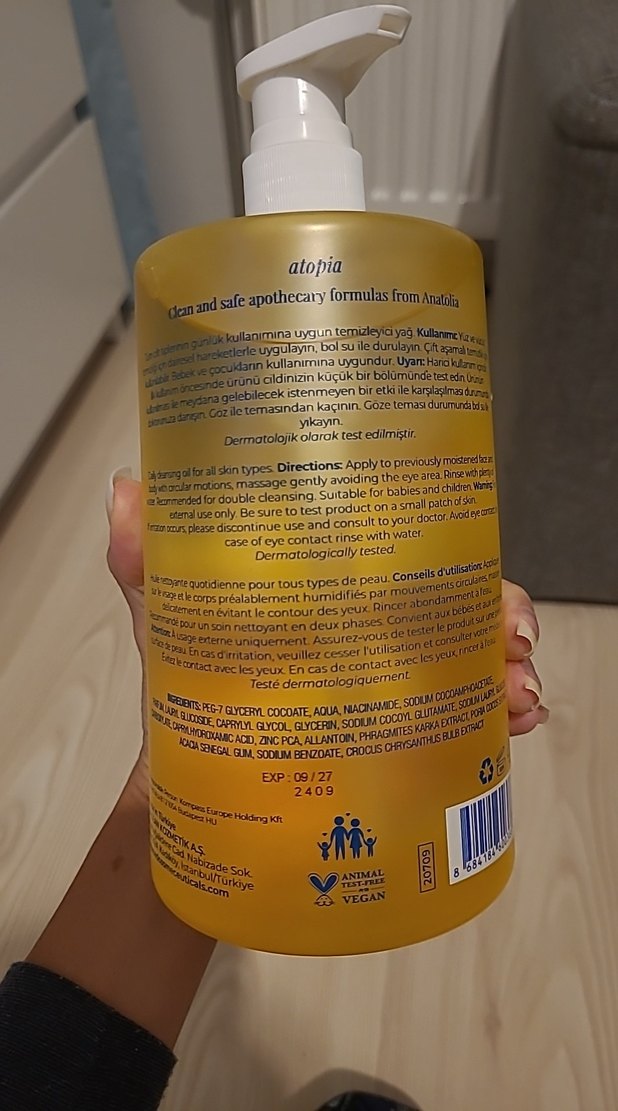 Cosmed Atopia Temizleyici Yağı 1000 ml - Görsel 2