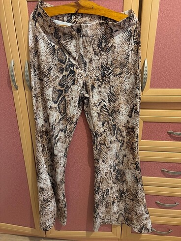 Leopar İspanyol paça pantolon