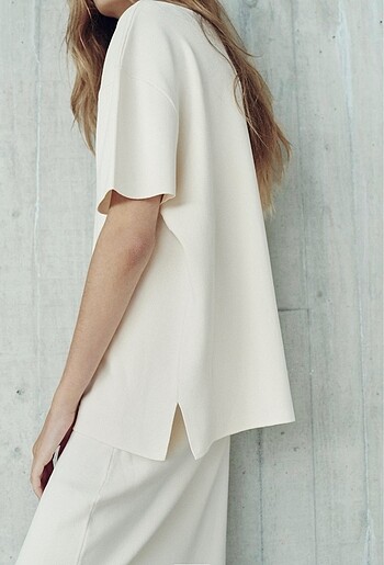 Zara Zara Oversize Düz Örgü Top