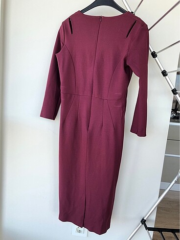 36 Beden bordo Renk HOBBS London ofis ve günlük elbise bordo